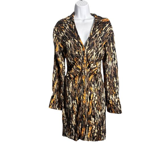 Nanushka Zada Abstract Print Mini Shirtdress Size Medium - Picture 2 of 7